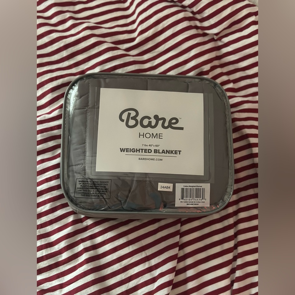 NWT Cotton Bare Home Weighted Blanket 7lbs 40"x60"